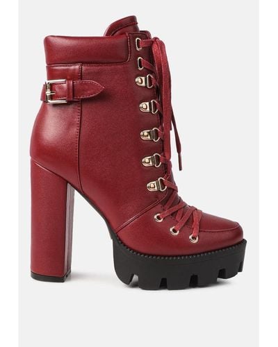 LONDON RAG Willow Combat Boot - Red