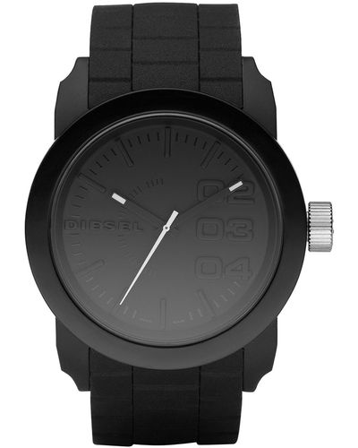 DIESEL Watch, Black Silicone Strap 44mm Dz1437
