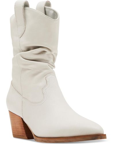Steve Madden Taos Slouchy Pointed-toe Western Boots - White