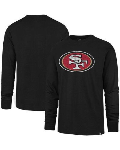 '47 Distressed San Francisco 49ers Premier Franklin Long Sleeve T-shirt - Black