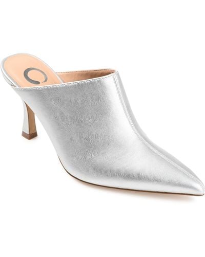 Journee Collection Shiyza Pointed Toe Dress Mules - White