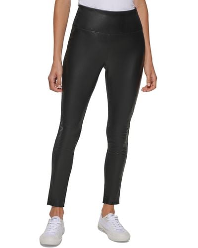 Calvin Klein Faux Leather Front leggings - Black