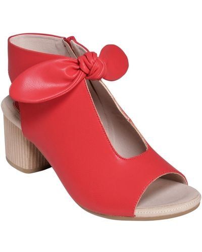 Gc Shoes Kimora Knot Detail Block Heel Dress Sandals - Red