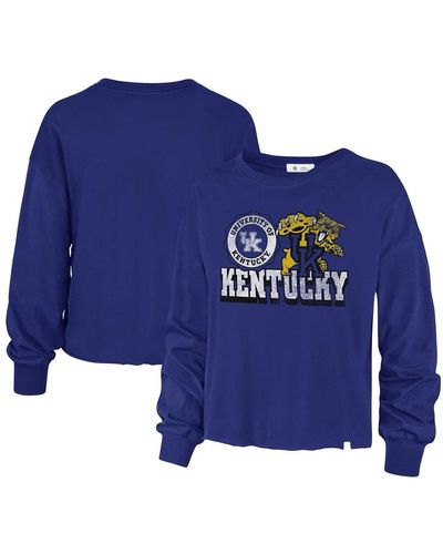 '47 Distressed Kentucky Wildcats Bottom Line Parkway Long Sleeve T-shirt - Blue