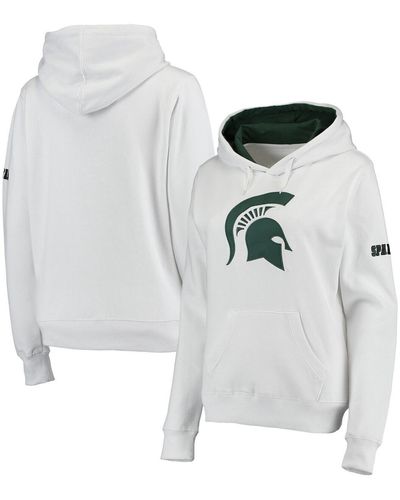 Stadium Athletic Michigan State Spartans Big Logo Pullover Sweatshirt - White