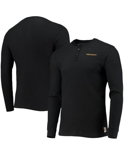 Junk Food Washington Football Team Thermal Henley Long Sleeve T-shirt - Black