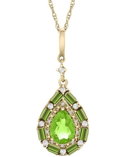 Macy's Multi-gemstone Teardrop 18" Pendant Necklace (1 Ct. T.w. - Green