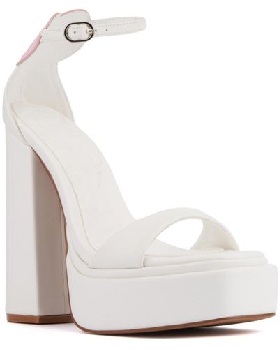 Olivia Miller Amour Platform Heel Sandals - White