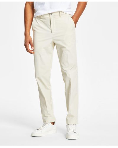 Calvin Klein Slim Fit Tech Solid Performance Dress Pants - Natural