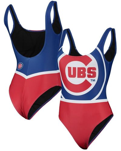 FOCO Chicago Cubs Team One-piece Bathing Suit - Red