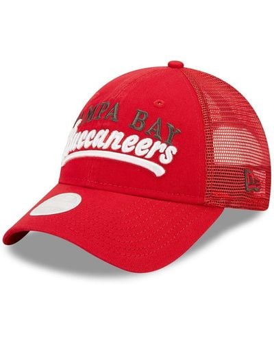 KTZ Tampa Bay Buccaneers Team Trucker 9forty Snapback Hat - Red