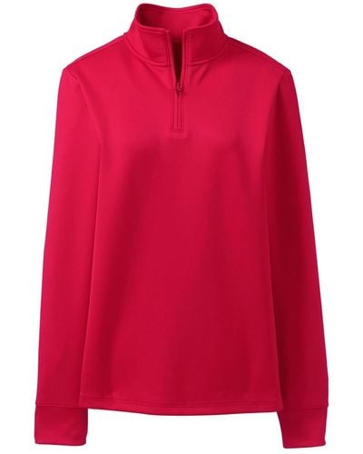 Lands' End School Uniform Quarter Zip Pullover - Red