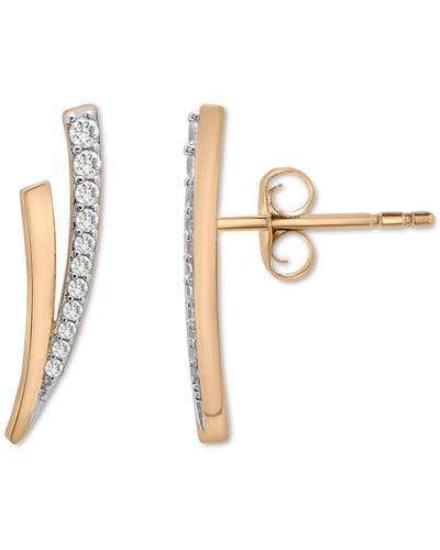 Wrapped in Love ? Diamond Branched Stud Earrings (1/6 Ct. Tw) In 14k Gold, Created For Macy's - White