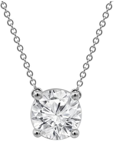 Badgley Mischka Certified Lab Grown Diamond Solitaire 18" Pendant Necklace (3 Ct. T.w. - Metallic