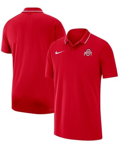 Nike Ohio State Buckeyes 2023 Coaches Performance Polo Shirt - Red