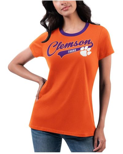 G-III 4Her by Carl Banks Clemson Tigers Recruit Ringer T-shirt - Orange