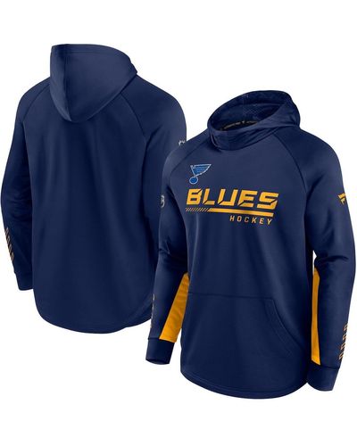Men's St. Louis Blues Fanatics Branded Blue Team Color Lockup Fitted  Pullover Hoodie