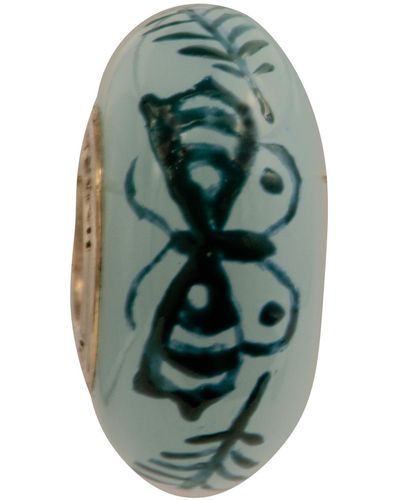 Fenton Glass Jewelry: Bold Butterfly Glass Charm - Green