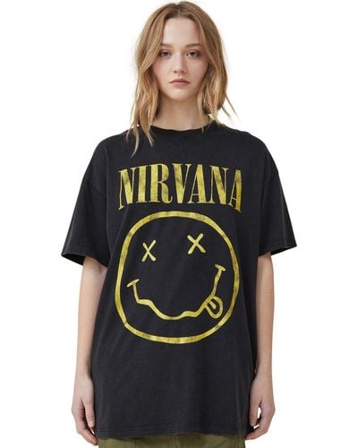 Cotton On The Oversized Nirvana T-shirt - Black
