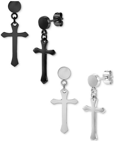 Black Jack Jewelry 2-pc. Set Cross Chain Drop Earrings - White