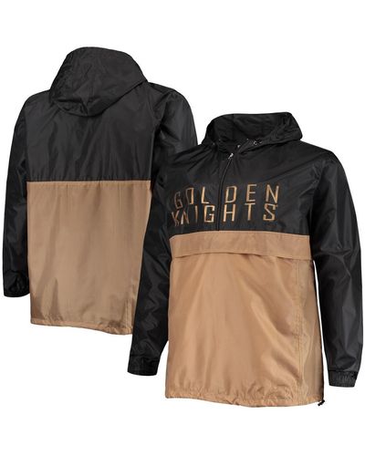 Profile Vegas Golden Knights Big And Tall Anorak Half-zip Pullover Hoodie - Black