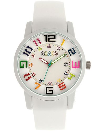 Crayo Festival Silicone Strap Watch 41mm - White