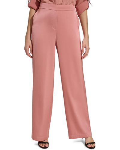 Calvin Klein Satin Pull-on Pants - Pink