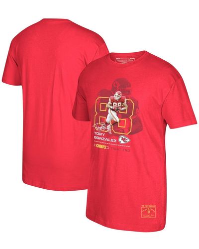 Mitchell & Ness Tony Gonzalez Kansas City Chiefs Reti Player Graphic T-shirt - Red