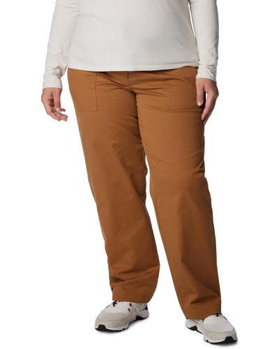 Columbia Plus Size Holly Hideaway Mid-rise Button-fly Pants - Brown
