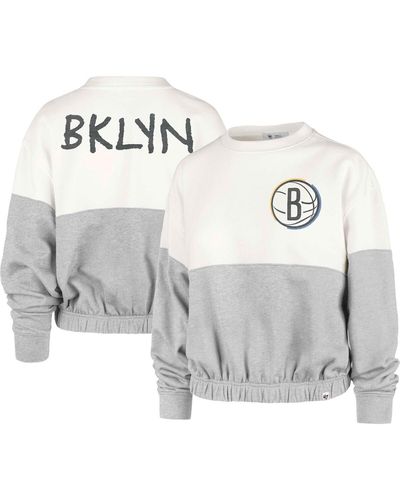 '47 Distressed Brooklyn Nets 2022/23 City Edition Take Two Bonita Sweatshirt - Gray