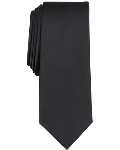 BarIII Logan Solid Skinny Tie - Black