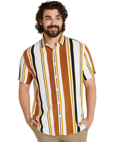 Johnny Bigg Big & Tall Mason Stripe Shirt - Orange