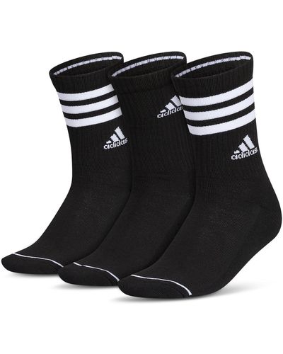 adidas 3-pk. Cushioned 3-stripe 3.0 Crew Socks - Black