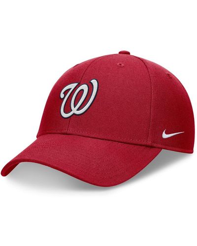 Nike Navy Washington Nationals Evergreen Club Performance Adjustable Hat - Red