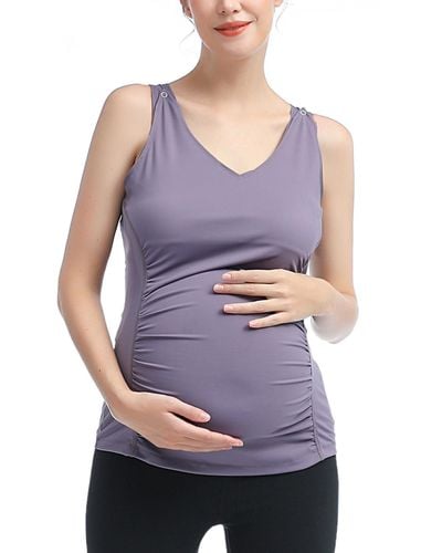 Kimi + Kai Kimi + Kai Maternity V-neck Nursing Active Tank Top - Purple