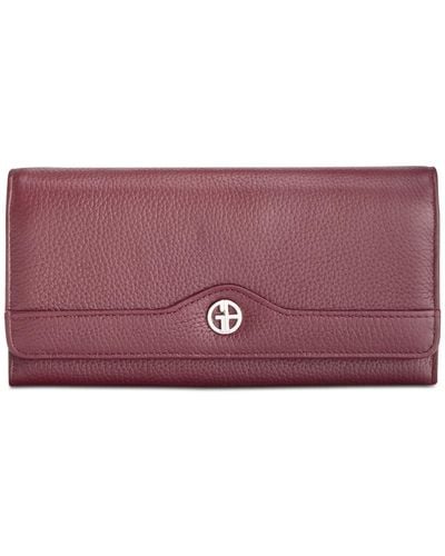 Giani Bernini Pebble Leather Receipt Wallet - Red