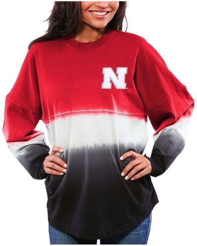 Women's New York Yankees Navy Oversized Long Sleeve Ombre Spirit