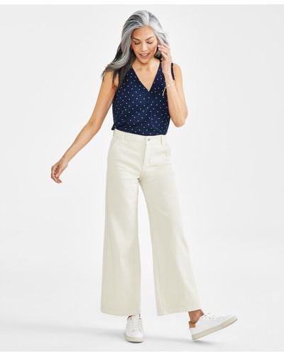Style & Co. High-rise Wide-leg Jeans - White