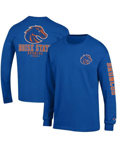 Champion Boise State Broncos Team Stack Long Sleeve T-shirt - Blue