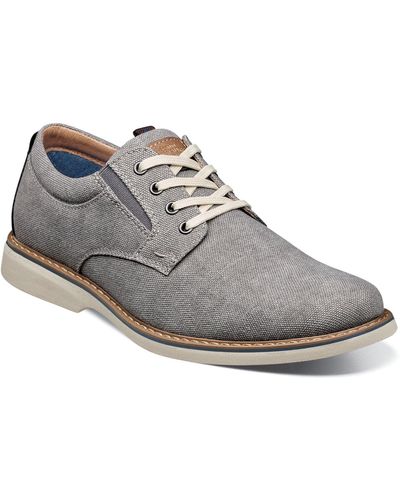 Nunn Bush Otto Canvas Plain Toe Oxford Shoes - Gray