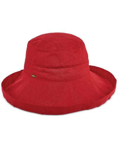 Scala Cotton Big Brim Sun Hat - Red