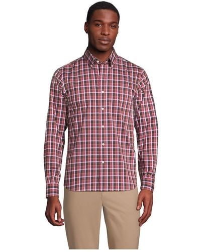 Lands' End Traditional Fit Comfort-first Shirt - Red