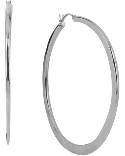 Robert Lee Morris Hammered Hoop Earrings - White