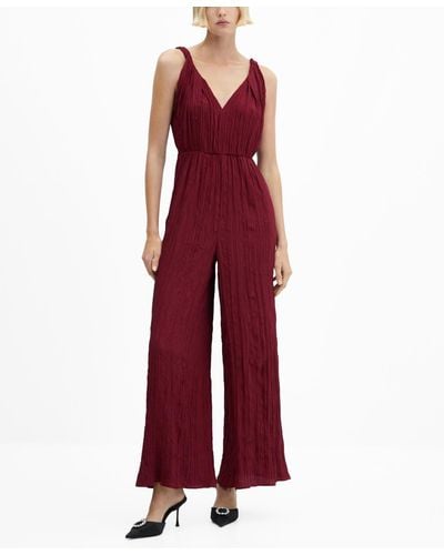 Mango Long Strap Jumpsuit - Red