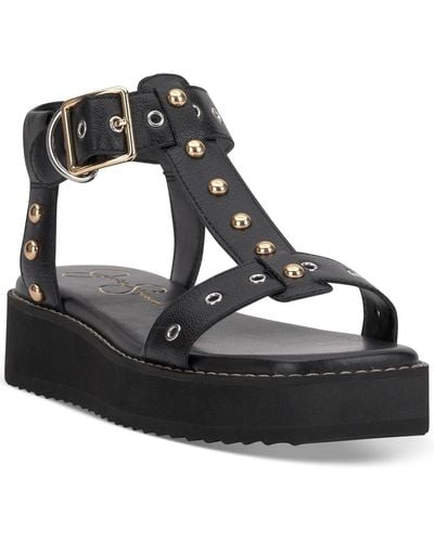 Jessica Simpson Janer Studded Platform Gladiator Sandals - Black