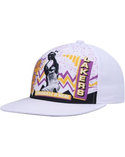 Mitchell & Ness Shaquille O'neal Los Angeles Lakers Hardwood Classics 90's Playa Deadstock Snapback Hat - White