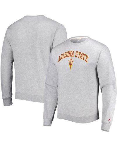 League Collegiate Wear Arizona State Sun Devils 1965 Arch Essential Pullover Sweatshirt - Gray