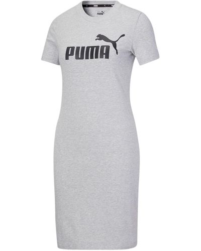 PUMA Essentials Slim Graphic T-shirt Dress - Gray