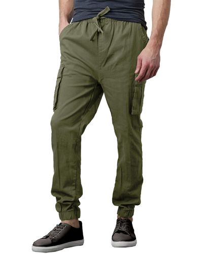Galaxy By Harvic Slim Fit Stretch Cargo jogger Pants - Green