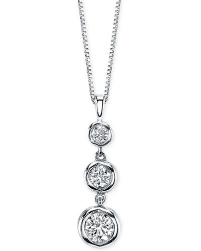 Sirena Diamond Three Stone Drop Pendant Necklace (1/2 Ct. T.w. - White